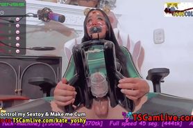 Kinky TS Kate Yoshi Toying Her Cock on Webcam 5