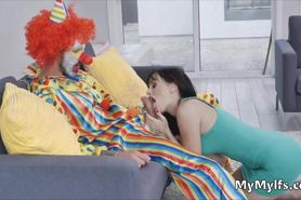 Wifes hot sucky fucky after party with the clown