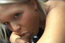 Blonde German Babe Gets Horny in Parked Car