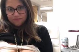 Whore Bore At Work Show Pussy And Tits