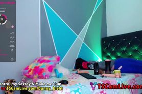 Horny TBabe In Stockings Dildoing on Webcam 1