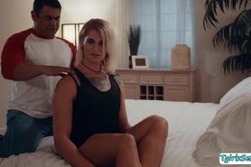 Shemale blonde lets her pervert stepbrother fuck her as