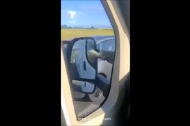 A blowjob caught on the middle of the highway