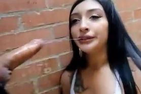 Hot Brazilian slut suck cock and get anal fucked in pub