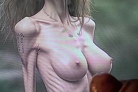 Angelina Jolie Skinny Goddess CUM Tribute 