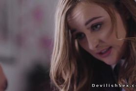 Teen schoolgirl fucks big cock dean in his office