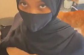 Touching Big Arab Hijabi tits