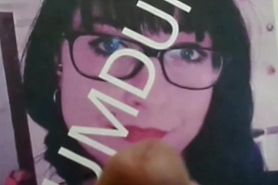 Cumming on pic of cock slut Orgasta