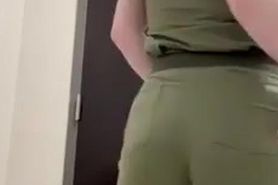 naughty tease while at work