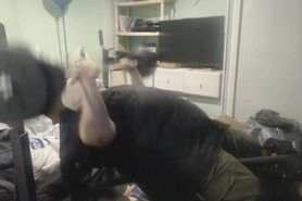 FatAssSmallDick does 3 sets of 10 lifts 80lb while reco