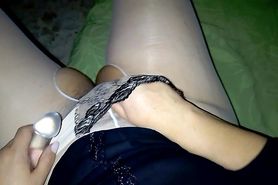 Ella disfrutando de si misma