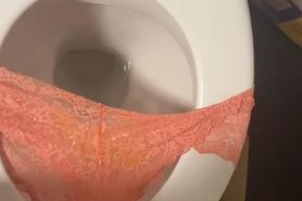 Pissing on used panties