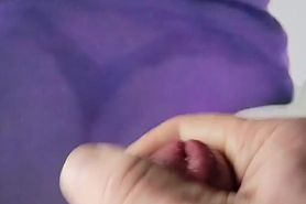 Cum tribute to twisted_couple purple dress