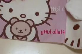 Stuffing brush in ass and pussy
