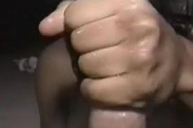 Oily handjob