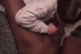Sucking her first BBC