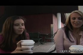 Two hot lesbians cudling and licking in bed