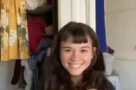 Cute And Curly Teen selfie mast