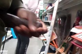 Beautiful teen gives BBC handjob at the store