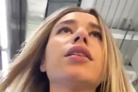 a hot teen mast in car and in shop on video