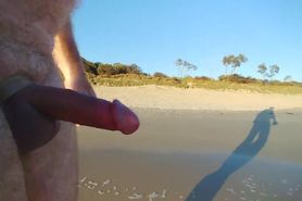 Public erection CFNM exhibitionist flasher chats with a