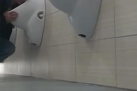 Toilet faggot Olag Yakuba lick urinal