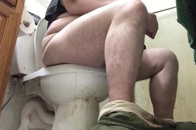FatAssSmallDick sits on the potty to go 2
