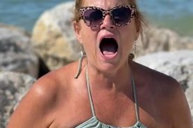 AI Mature Lisa Plays on the Beach