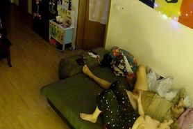 Husband and wife on the couch