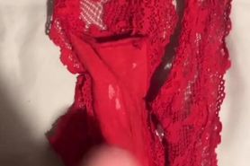 Jerk and rub my cock on stained gusset