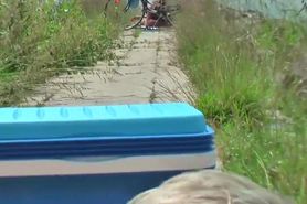 a wife gets fisted outside