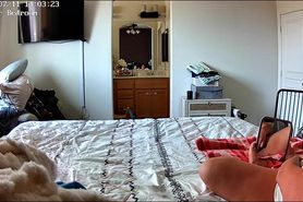 Hidden cam hotwife drains bulls used condom in her puss