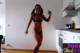 Big ass Asian teen posed while cooking and curvy teen s