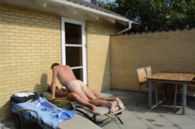 Mette in garden shower