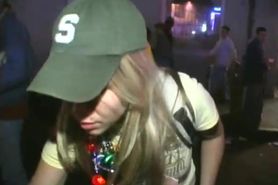 Alana Lemke flashing tits at mardi gras